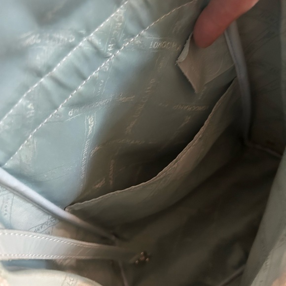 Longchamp Baby Blue Vintage 90’s Bucket Leather Backpack - Picture 8 of 14